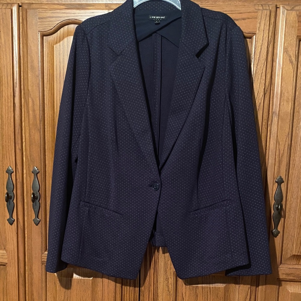 Lane Bryant Navy knit Blazer with Subtle Pattern
